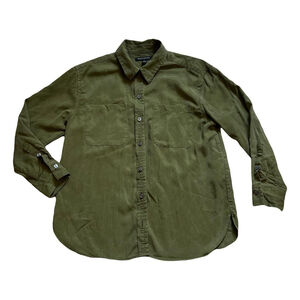 Olive Button Down Shirt for Women